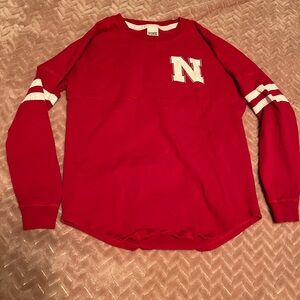 “PINK” Red Nebraska Long Sleeve Tee Size XS